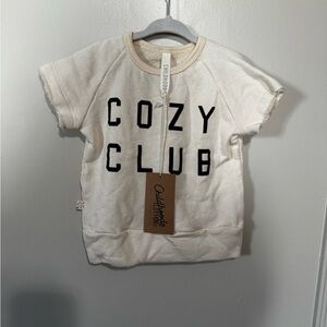 Childhoods Cozy Club Kids Short Sleeve Top - Cream